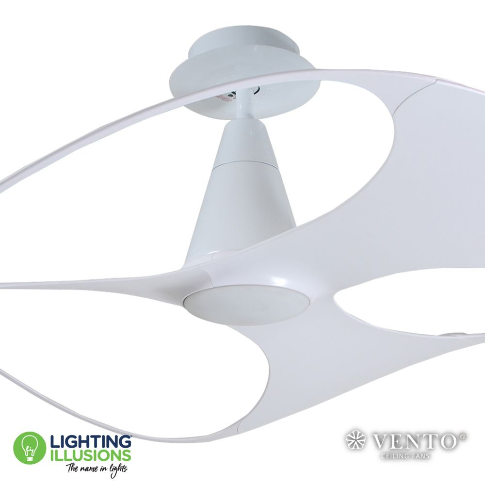 White Vento Swish Dc 48 Ceiling Fan With Led Remote within size 1000 X 1000