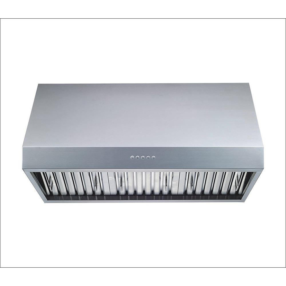 Winflo 36 In 1000 Cfm Professional Grade Ducted Under Cabinet Range Hood In Stainless Steel With Baffle Filters intended for measurements 1000 X 1000